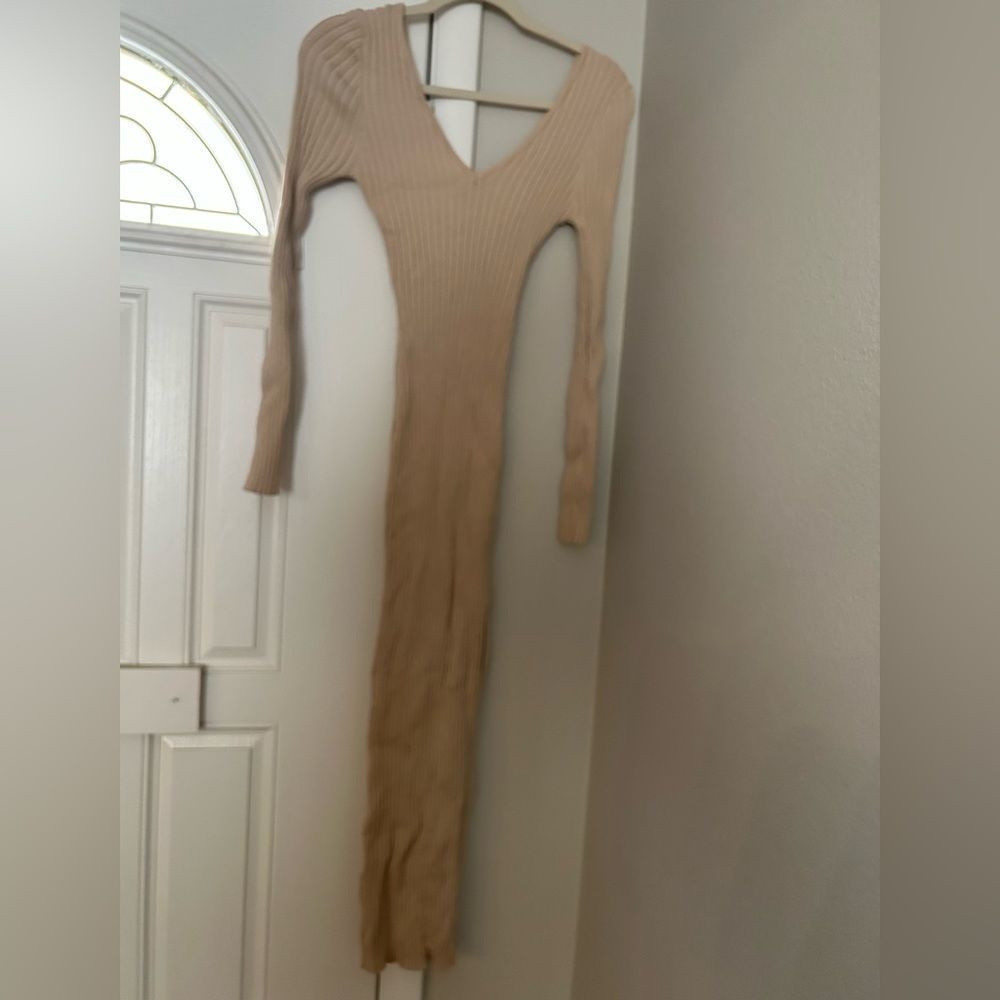 🤰🏻 PinkBlush Maternity Hera Collection Knit Maxi Dress - Tan | size small